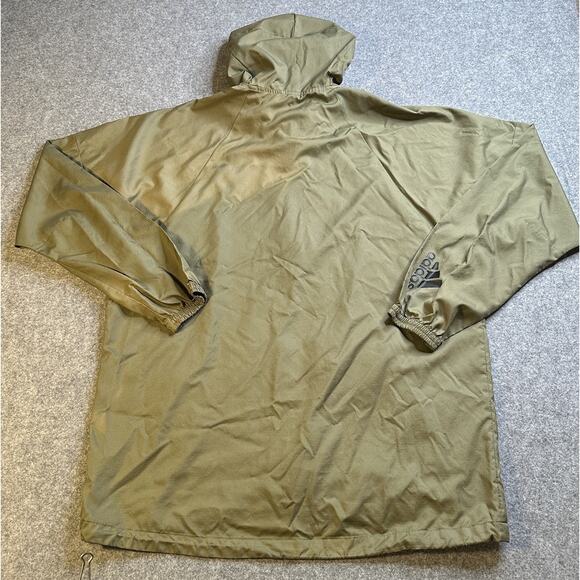 ADIDAS Jacket Gym Running Military Green Size L 3 Stripe Full Zip - Picture 2 of 13